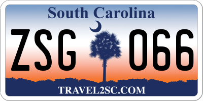 SC license plate ZSG066