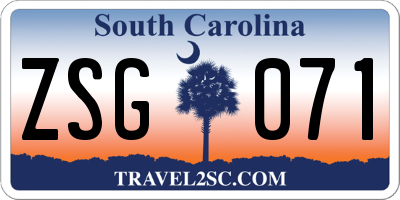 SC license plate ZSG071