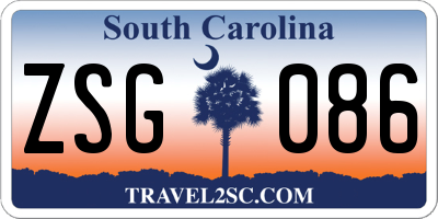 SC license plate ZSG086