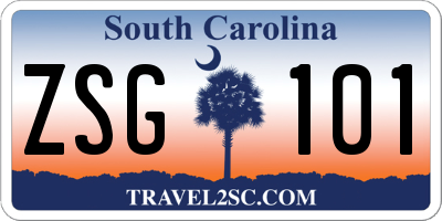 SC license plate ZSG101