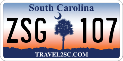 SC license plate ZSG107
