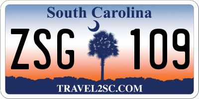 SC license plate ZSG109