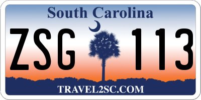 SC license plate ZSG113