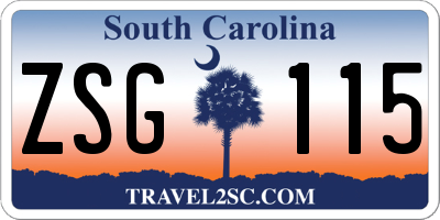 SC license plate ZSG115