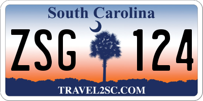 SC license plate ZSG124