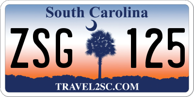 SC license plate ZSG125