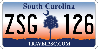 SC license plate ZSG126