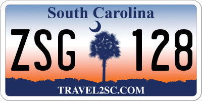 SC license plate ZSG128