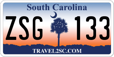 SC license plate ZSG133