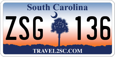 SC license plate ZSG136