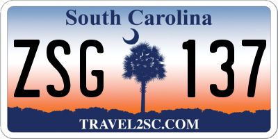 SC license plate ZSG137