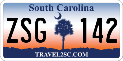 SC license plate ZSG142