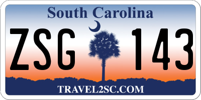 SC license plate ZSG143