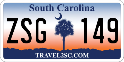 SC license plate ZSG149