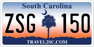 SC license plate ZSG150