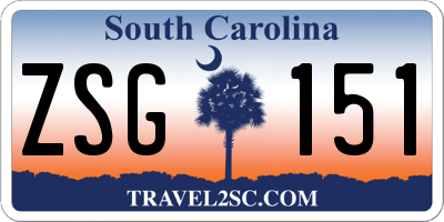 SC license plate ZSG151
