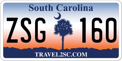 SC license plate ZSG160