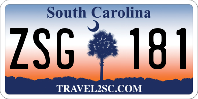 SC license plate ZSG181