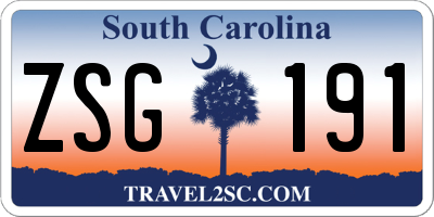 SC license plate ZSG191