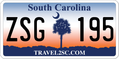 SC license plate ZSG195