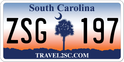 SC license plate ZSG197