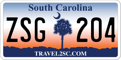 SC license plate ZSG204