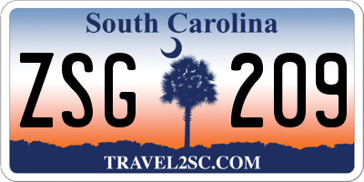 SC license plate ZSG209