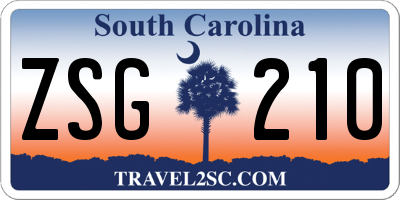 SC license plate ZSG210