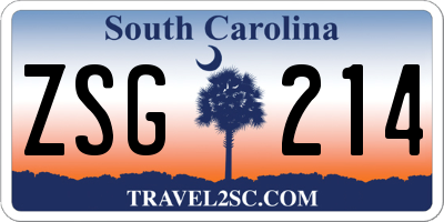 SC license plate ZSG214