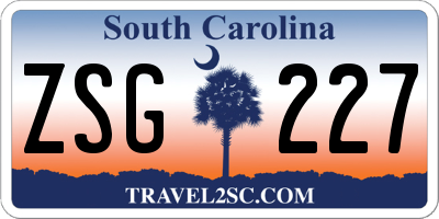 SC license plate ZSG227
