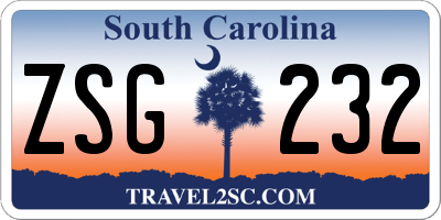 SC license plate ZSG232