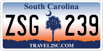 SC license plate ZSG239