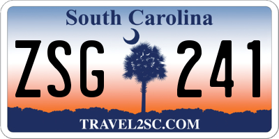 SC license plate ZSG241