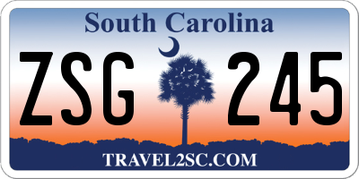 SC license plate ZSG245