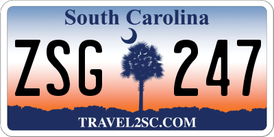SC license plate ZSG247