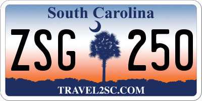 SC license plate ZSG250