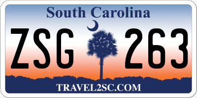 SC license plate ZSG263