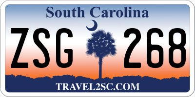 SC license plate ZSG268