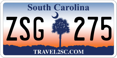 SC license plate ZSG275