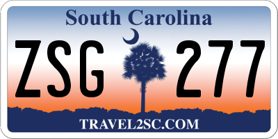 SC license plate ZSG277
