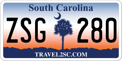 SC license plate ZSG280