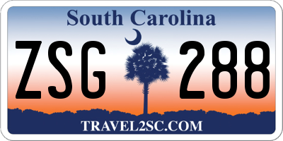SC license plate ZSG288