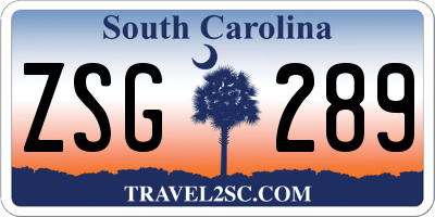 SC license plate ZSG289