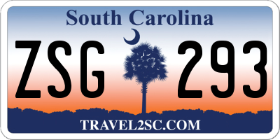 SC license plate ZSG293