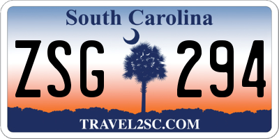 SC license plate ZSG294