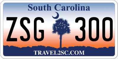 SC license plate ZSG300