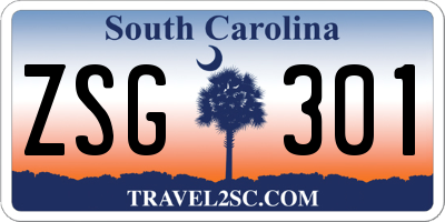 SC license plate ZSG301