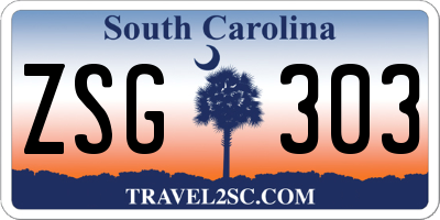 SC license plate ZSG303