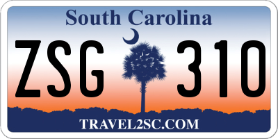 SC license plate ZSG310