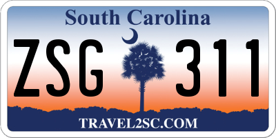 SC license plate ZSG311